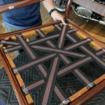 これぞ【日本製】　マルニ木工　3人掛けソファ座面交換中